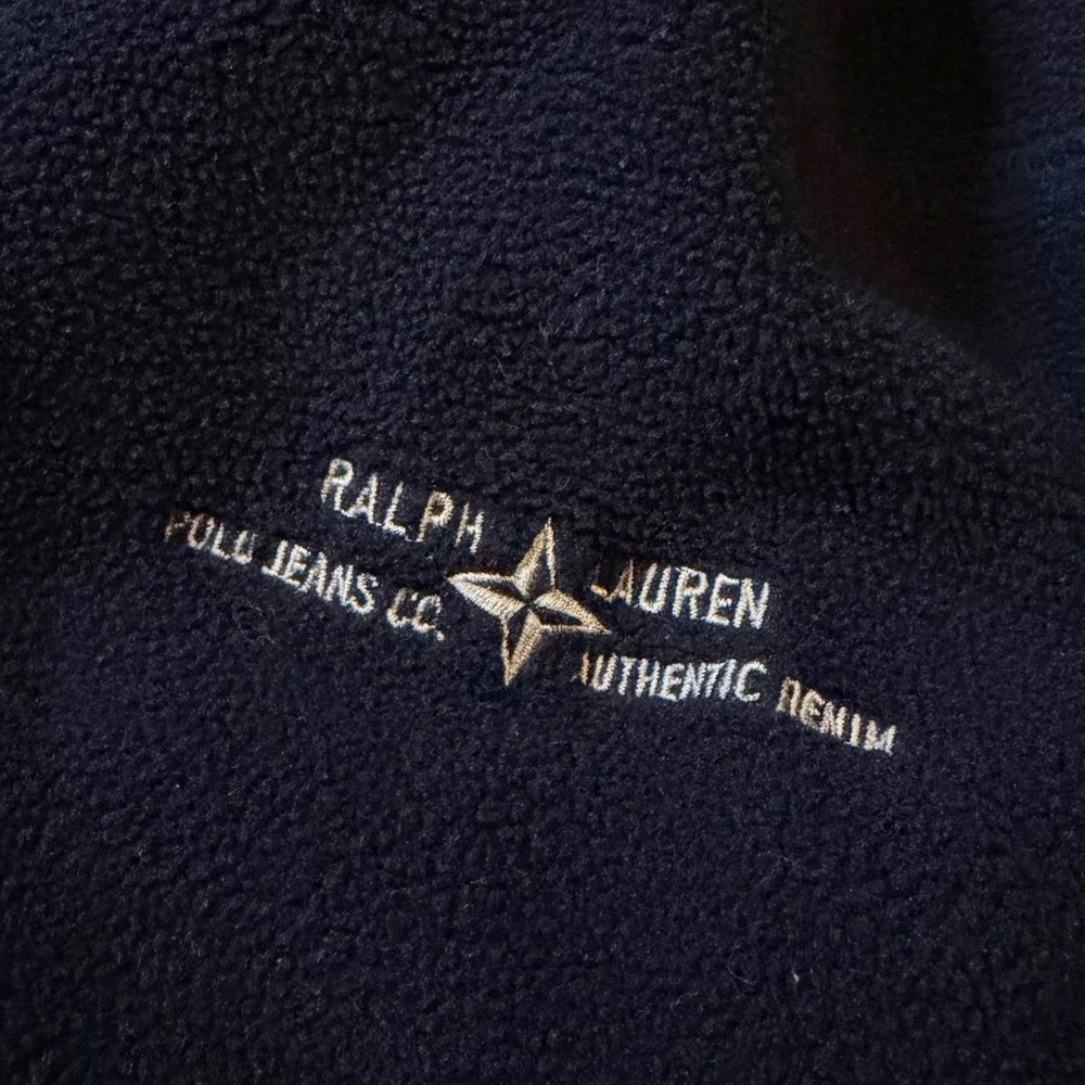 Vtg Polo Ralph Lauren Jeans Co Quarter Zip Fleece Pullover Size Medium